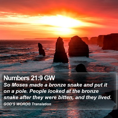 Numbers 21:9 GW Bible Verse Image