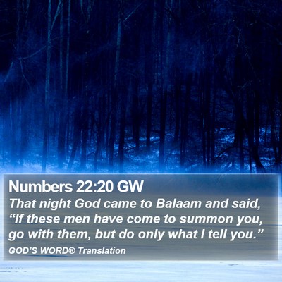 Numbers 22:20 GW Bible Verse Image
