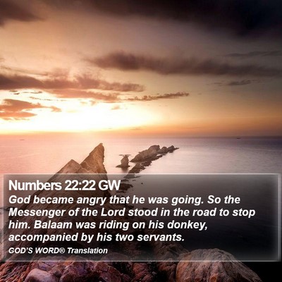 Numbers 22:22 GW Bible Verse Image