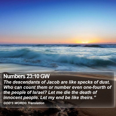Numbers 23:10 GW Bible Verse Image
