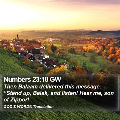 Numbers 23:18 GW Bible Verse Image