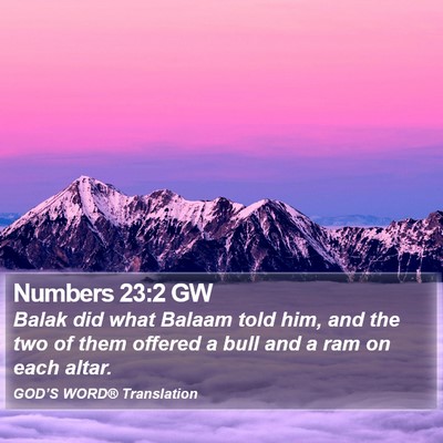 Numbers 23:2 GW Bible Verse Image