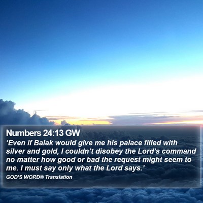 Numbers 24:13 GW Bible Verse Image