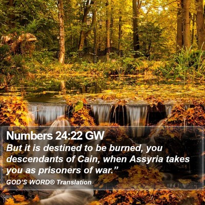 Numbers 24:22 GW Bible Verse Image