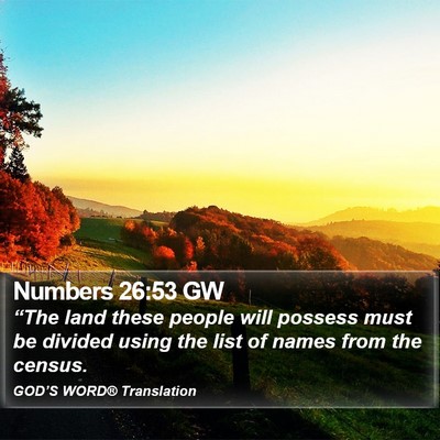 Numbers 26:53 GW Bible Verse Image