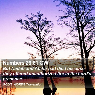Numbers 26:61 GW Bible Verse Image