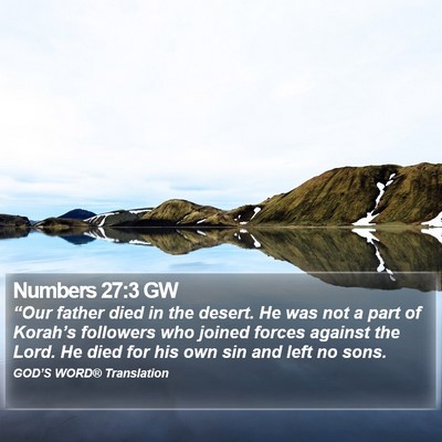 Numbers 27:3 GW Bible Verse Image