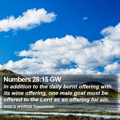 Numbers 28:15 GW Bible Verse Image