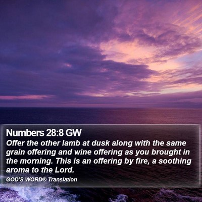 Numbers 28:8 GW Bible Verse Image