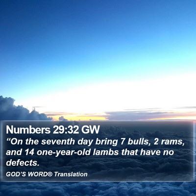 Numbers 29:32 GW Bible Verse Image