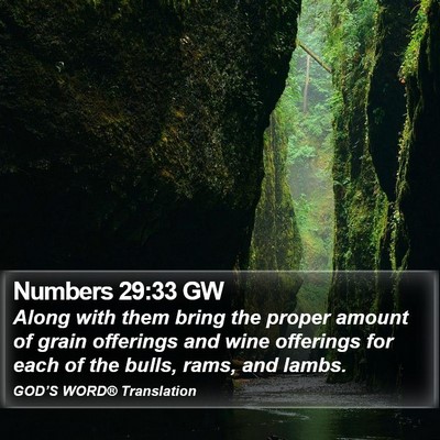 Numbers 29:33 GW Bible Verse Image