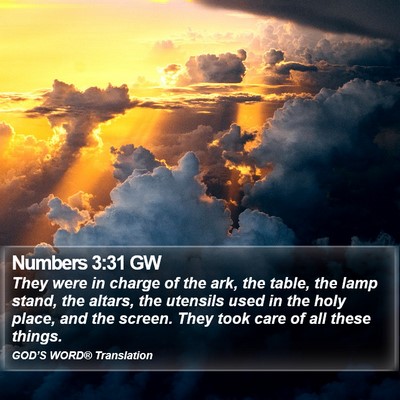 Numbers 3:31 GW Bible Verse Image