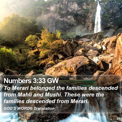 Numbers 3:33 GW Bible Verse Image