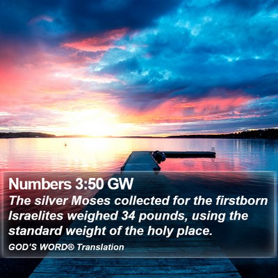Numbers 3:50 GW Bible Verse Image