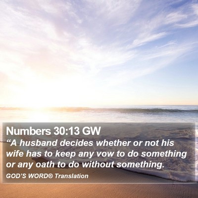 Numbers 30:13 GW Bible Verse Image