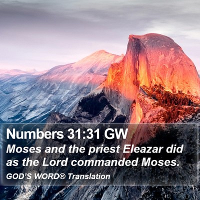 Numbers 31:31 GW Bible Verse Image