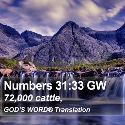 Numbers 31:33 GW Bible Verse Image