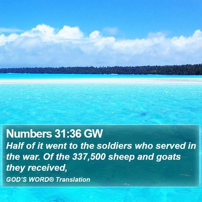 Numbers 31:36 GW Bible Verse Image