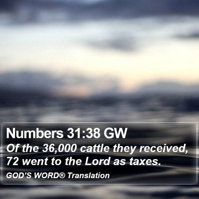 Numbers 31:38 GW Bible Verse Image