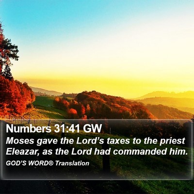 Numbers 31:41 GW Bible Verse Image