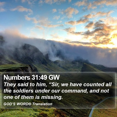Numbers 31:49 GW Bible Verse Image