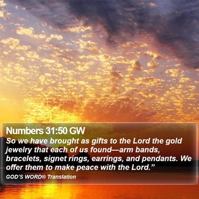 Numbers 31:50 GW Bible Verse Image