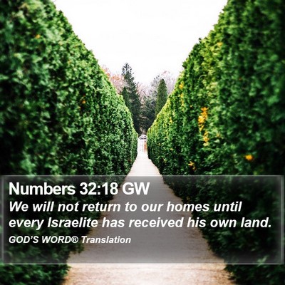 Numbers 32:18 GW Bible Verse Image