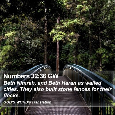 Numbers 32:36 GW Bible Verse Image