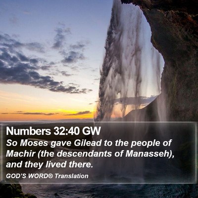 Numbers 32:40 GW Bible Verse Image