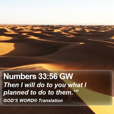 Numbers 33:56 GW Bible Verse Image
