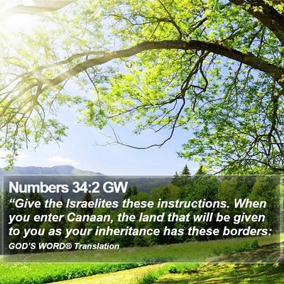 Numbers 34:2 GW Bible Verse Image