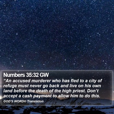 Numbers 35:32 GW Bible Verse Image