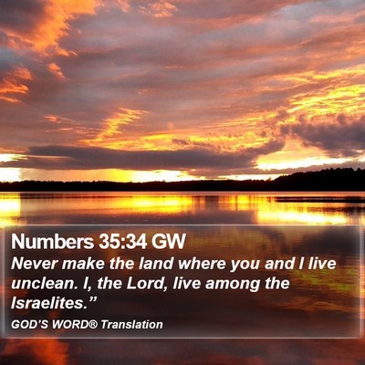 Numbers 35:34 GW Bible Verse Image