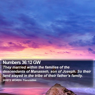 Numbers 36:12 GW Bible Verse Image
