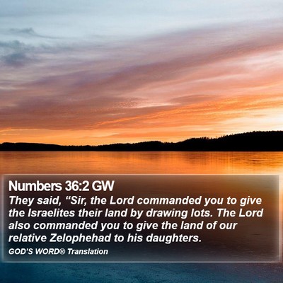 Numbers 36:2 GW Bible Verse Image