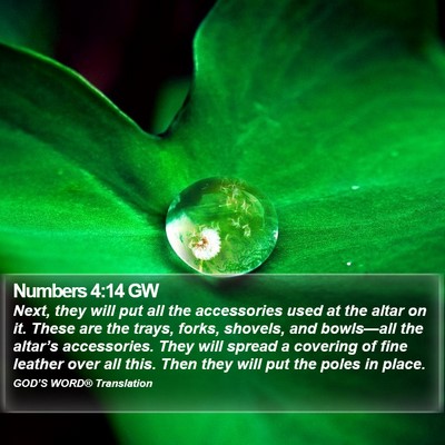 Numbers 4:14 GW Bible Verse Image