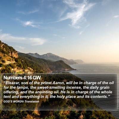 Numbers 4:16 GW Bible Verse Image