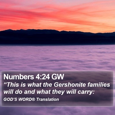 Numbers 4:24 GW Bible Verse Image