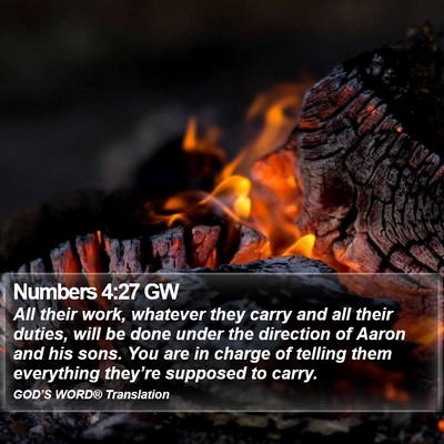 Numbers 4:27 GW Bible Verse Image