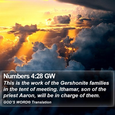 Numbers 4:28 GW Bible Verse Image