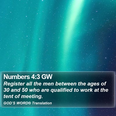 Numbers 4:3 GW Bible Verse Image