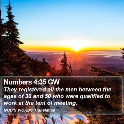 Numbers 4:35 GW Bible Verse Image