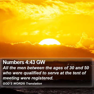 Numbers 4:43 GW Bible Verse Image