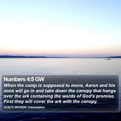 Numbers 4:5 GW Bible Verse Image