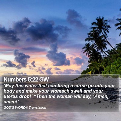Numbers 5:22 GW Bible Verse Image