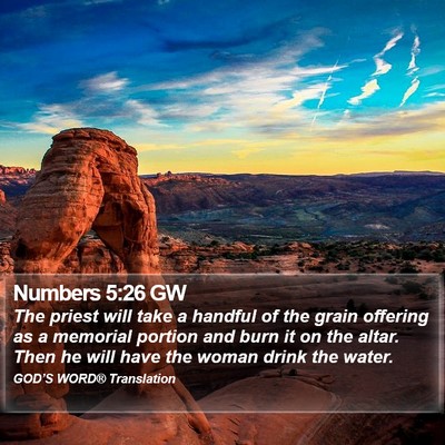 Numbers 5:26 GW Bible Verse Image