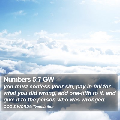 Numbers 5:7 GW Bible Verse Image