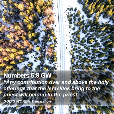 Numbers 5:9 GW Bible Verse Image