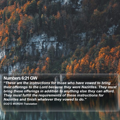 Numbers 6:21 GW Bible Verse Image