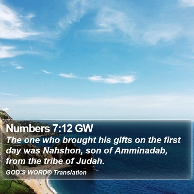 Numbers 7:12 GW Bible Verse Image
